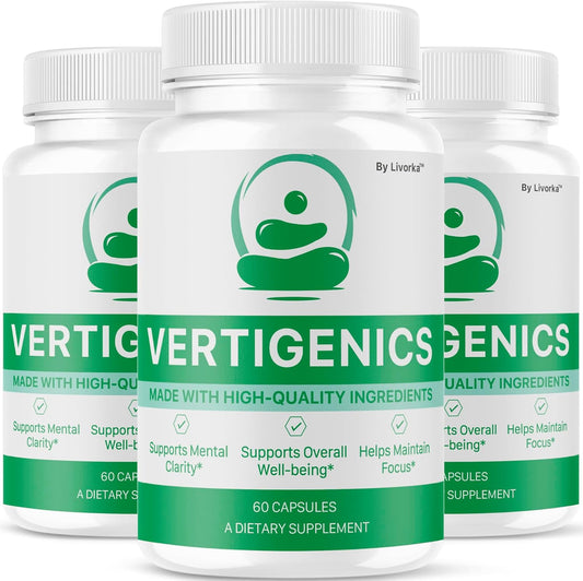 (3 Pack) Vertigenics Supplement Capsules, – 3-Month Supply: This 180-capsule pack gives you three months of – Image 1