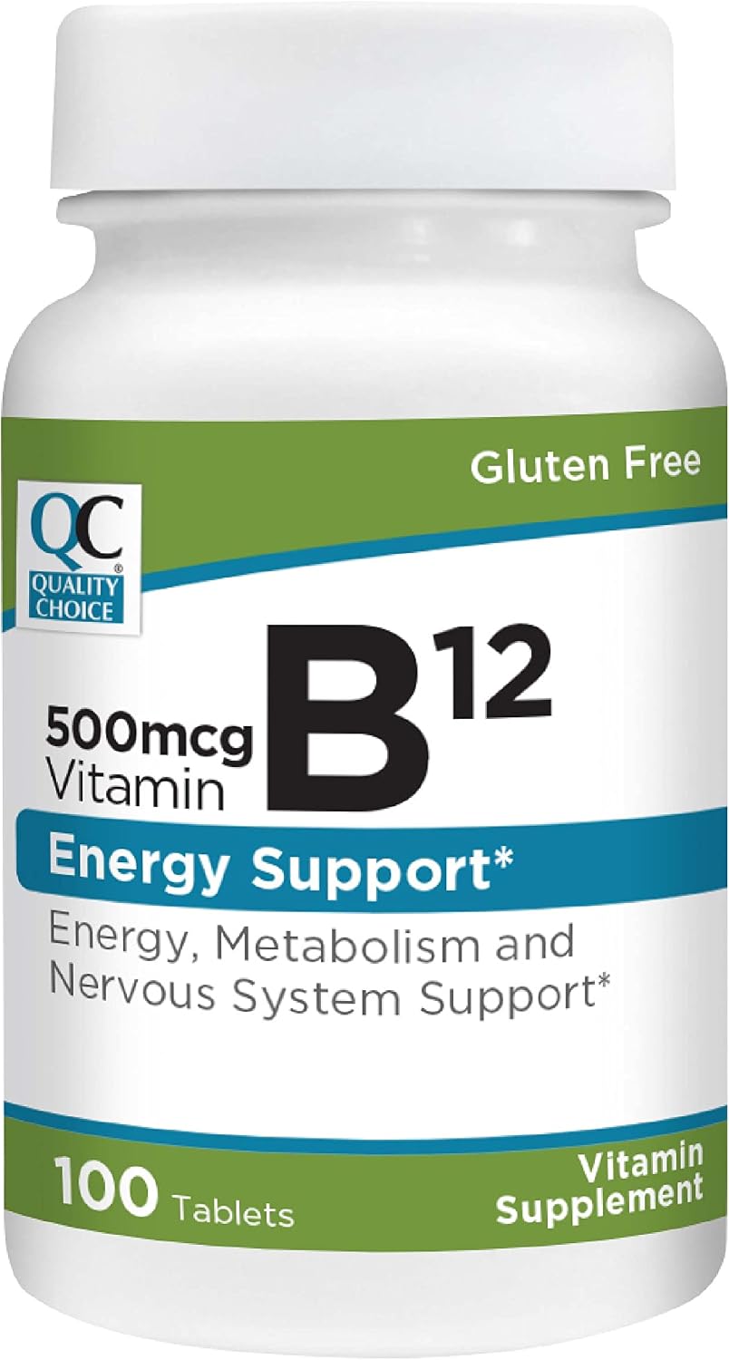 Quality Choice Vitamin B12 500 mcg Tablets – Energy, Metabolism & Nervous System Support – 100 Tablets - görsel 1