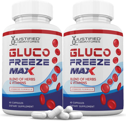 (2 Pack) Glucofreeze Max Advanced Formula 1295 mg, 120 Capsules