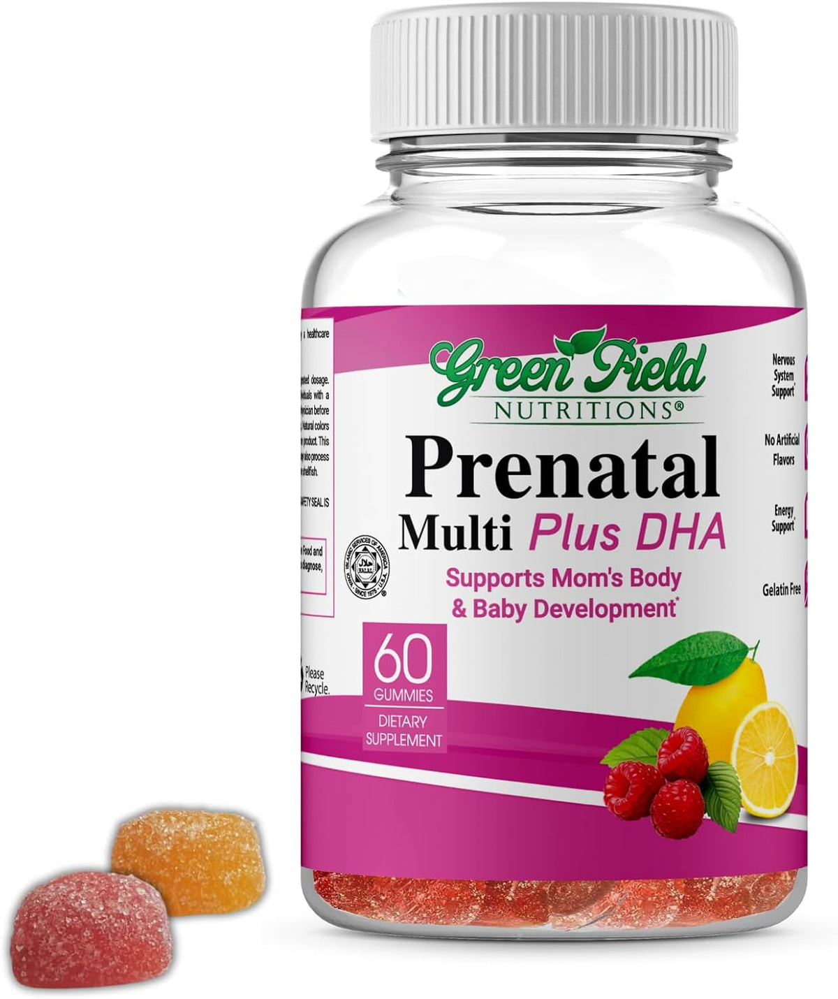Greenfield Nutritions Halal Prenatal Gummies with DHA and Folic Acid - Essential Prenatal Pregnancy Multivitamin - 17 – Image 1