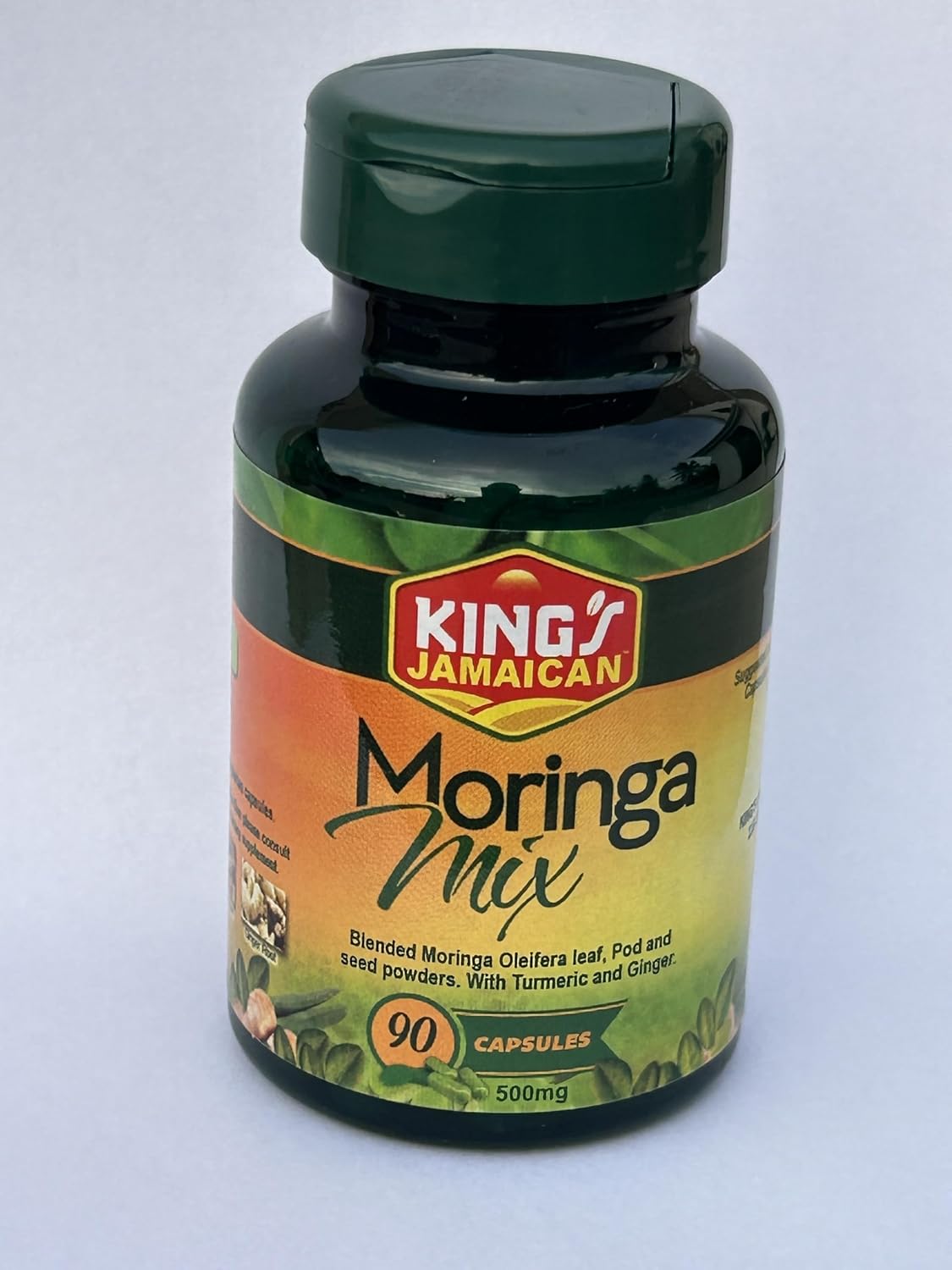 Jamaican Moringa Capsules – with Turmeric & Ginger – 90 Capsules, 500mg – Natural Herbal Supplement - görsel 1