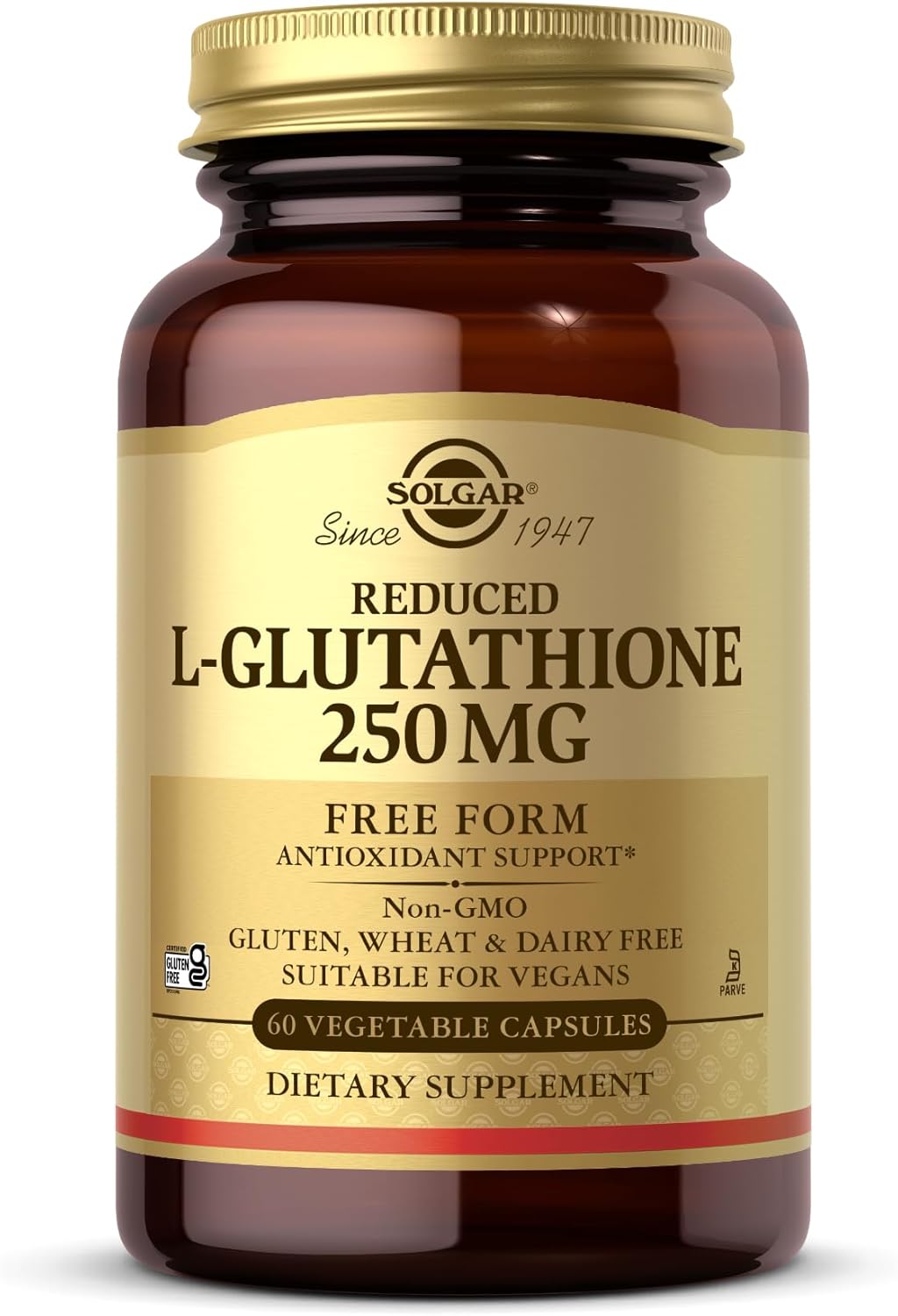 Solgar Reduced L-Glutathione 250 mg - 60 Vegetable Capsules - Antioxidant Support - Non-GM, Vegan, Gluten free, Dairy-free, Kosher - 60 servings - görsel 1