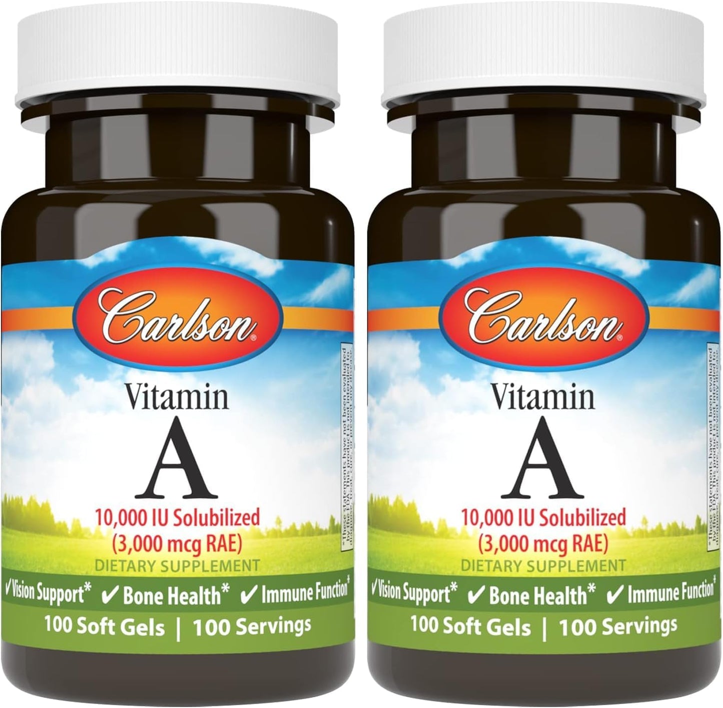 Carlson - Vitamin A Solubilised, 10000 IU (3000 mcg RAE), Water Soluble, Vision Health, 100 Softgels - görsel 8