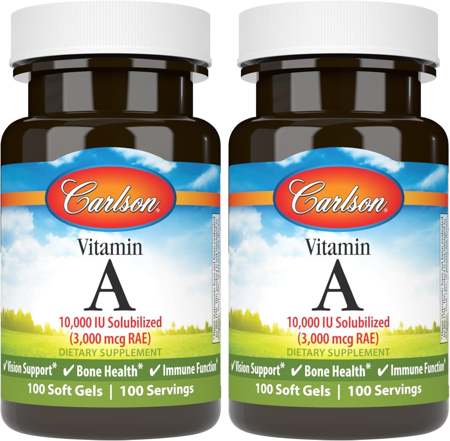 Carlson - Vitamin A Solubilised, 10000 IU (3000 mcg RAE), Water Soluble, Vision Health, 100 Softgels - görsel 8
