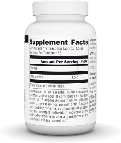 Source Naturals L-Methionine, Free-Form Powder - 100 Grams