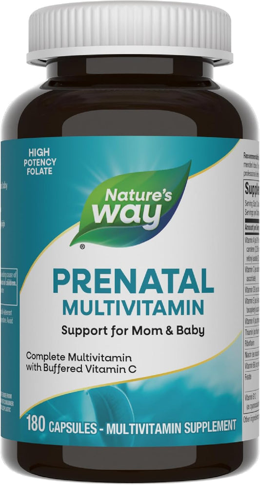 Nature's Way Prenatal Multivitamin with Folate, 180 Capsules – Image 1
