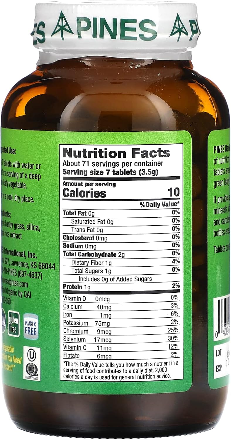 Pines International Barley Grass Tablets, 500 Tablets - görsel 2
