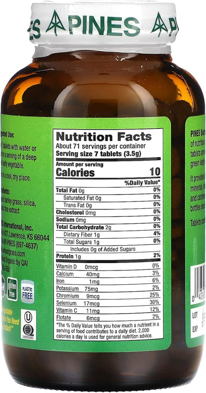 Pines International Barley Grass Tablets, 500 Tablets