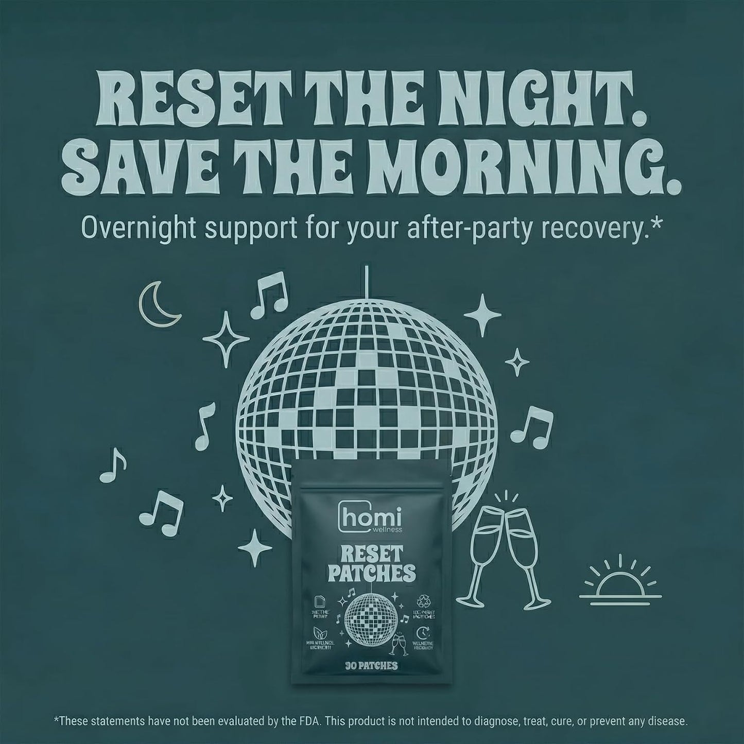 Reset Patches | After Party Recovery Support | DHM 500mg Transdermal Patch | 12-Hour Time-Release | Magnesium + Botanical Blend | 60 Patches - görsel 2