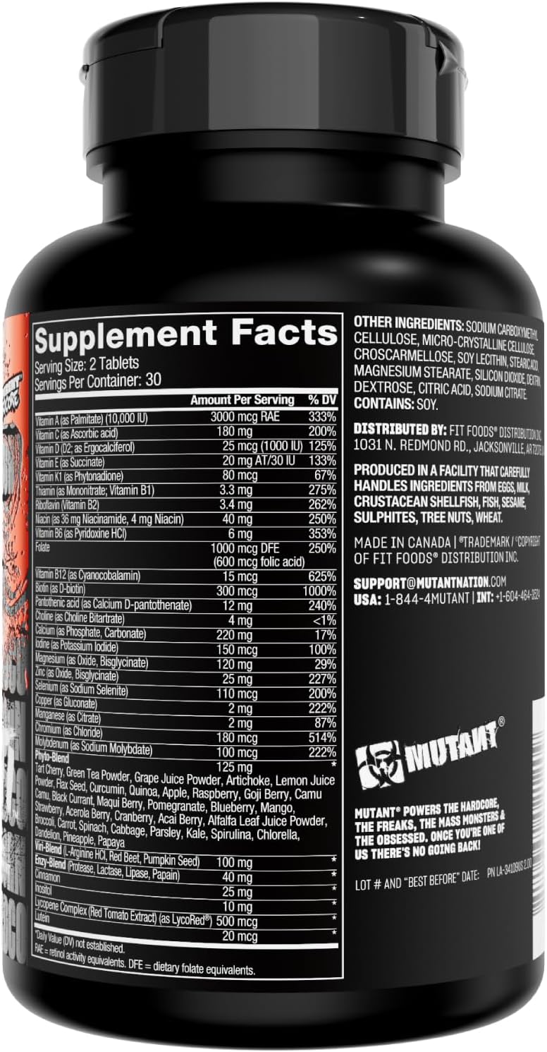 Mutant Multi - High Potency Multivitamin with 75+ Ingredients for Strength Athletes, 60 Tablets - görsel 8