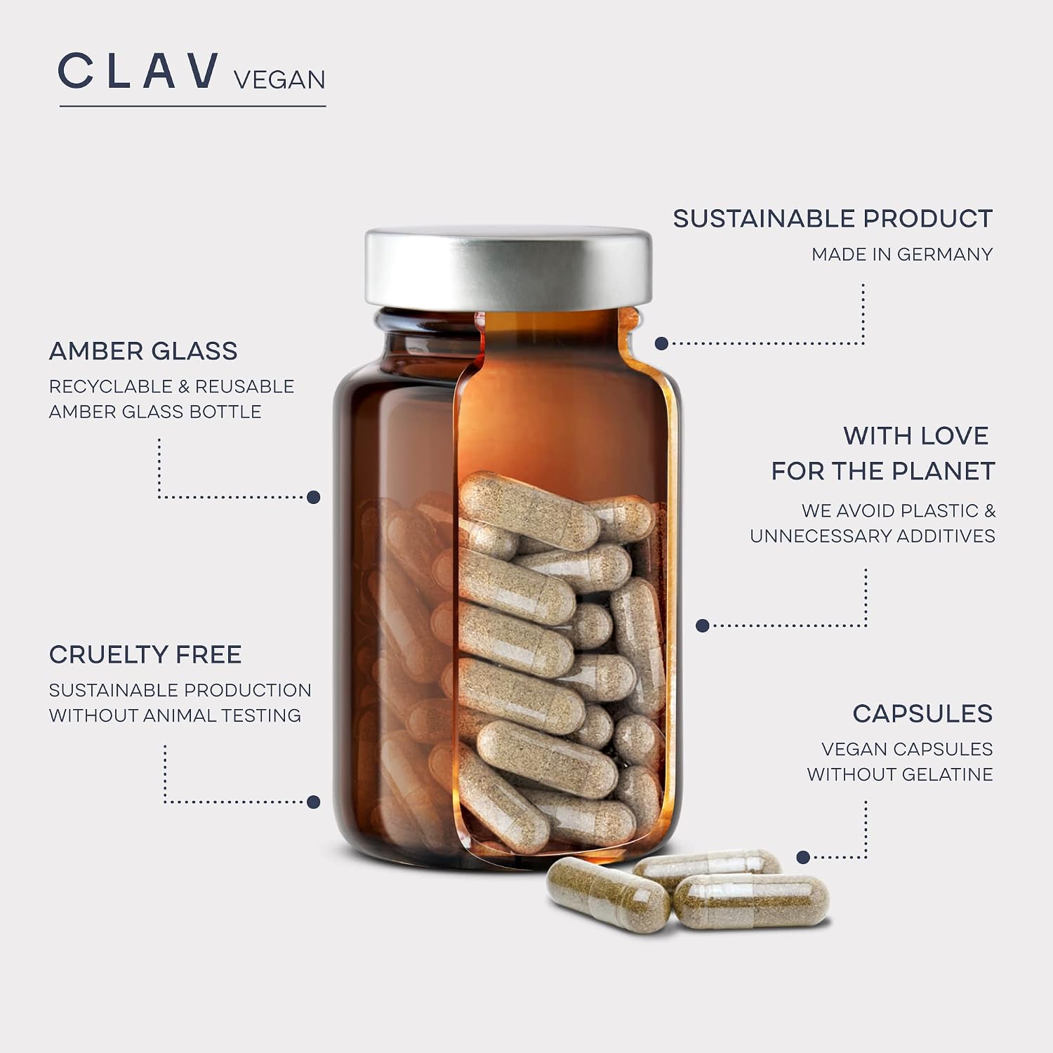 CLAV Citrus Bioflavonoids - Vegan Flavonoids Supplement with Bitter Orange and Grapefruit Extract - Antioxidant & Immune Support - 60 Capsules - görsel 6