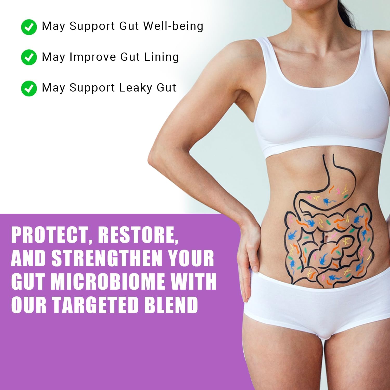 Ancient Bliss Leaky Gut Supplement – L-Glutamine Capsules with Blessed Thistle & Hydrangea Root – Vegan, Non-GM – 60 Capsules - görsel 4