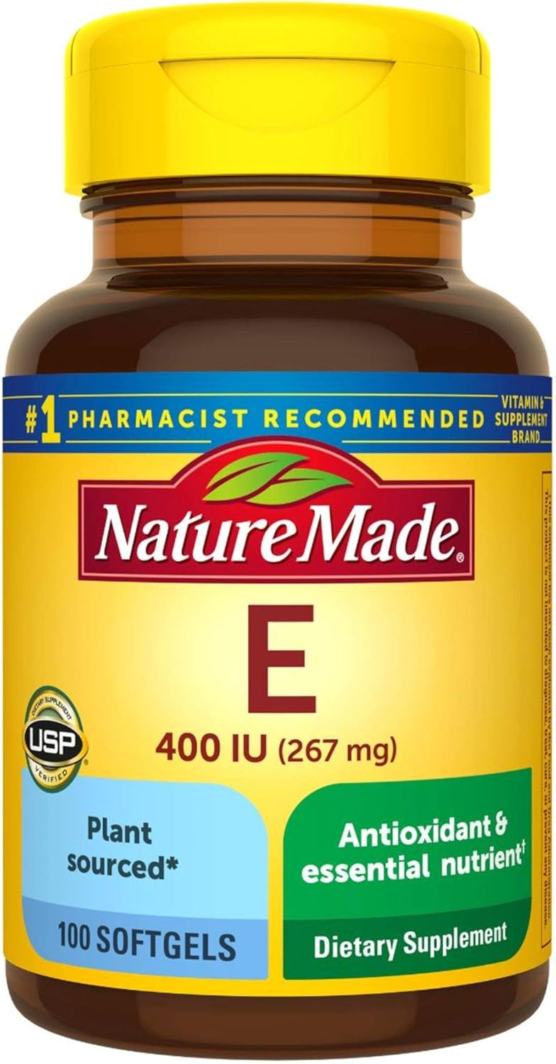 Nature Made Plant Sourced Vitamin E 267 mg (400 IU) d-Alpha Softgels, 100 Count (Pack of 3) - görsel 1