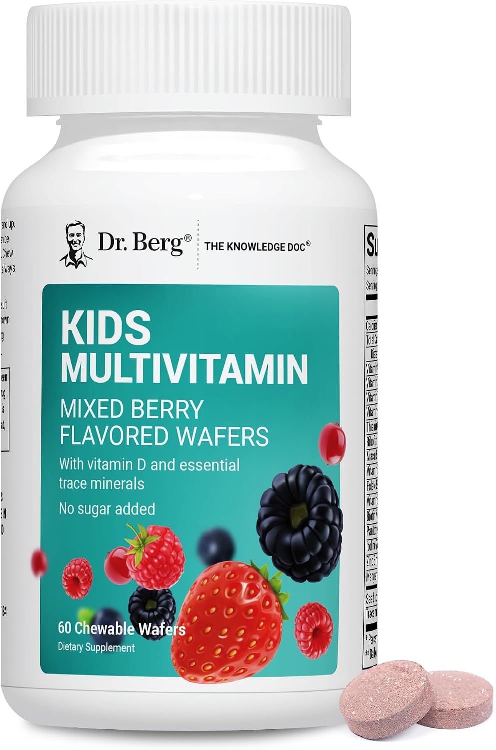 Dr. Berg Kids Chewable Multivitamins - Mixed Berry - 60 Wafers - görsel 1