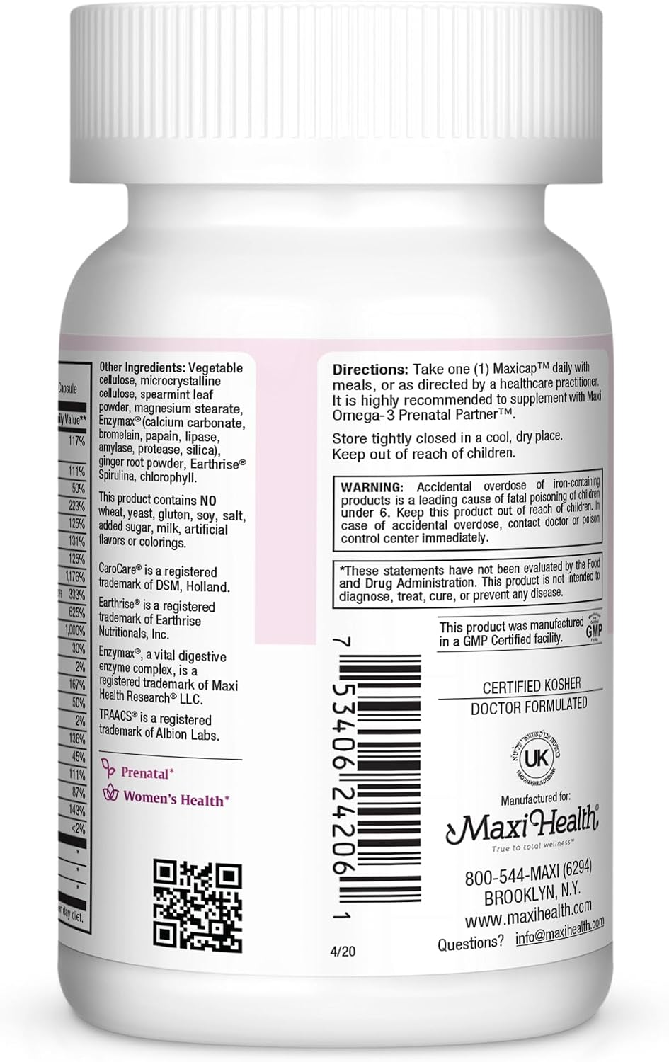 Prenatal Vitamins for Women – Complete Pregnancy Multivitamin with Folic Acid, Iron, Vitamin D3, B12, Zinc & Biotin – Daily Prenatal Support – 120 Capsules - görsel 3