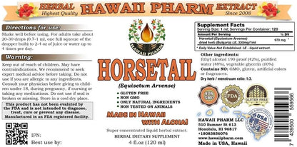 Hawaii Pharm Horsetail (Equisetum arvense) Liquid Extract 4x120mL