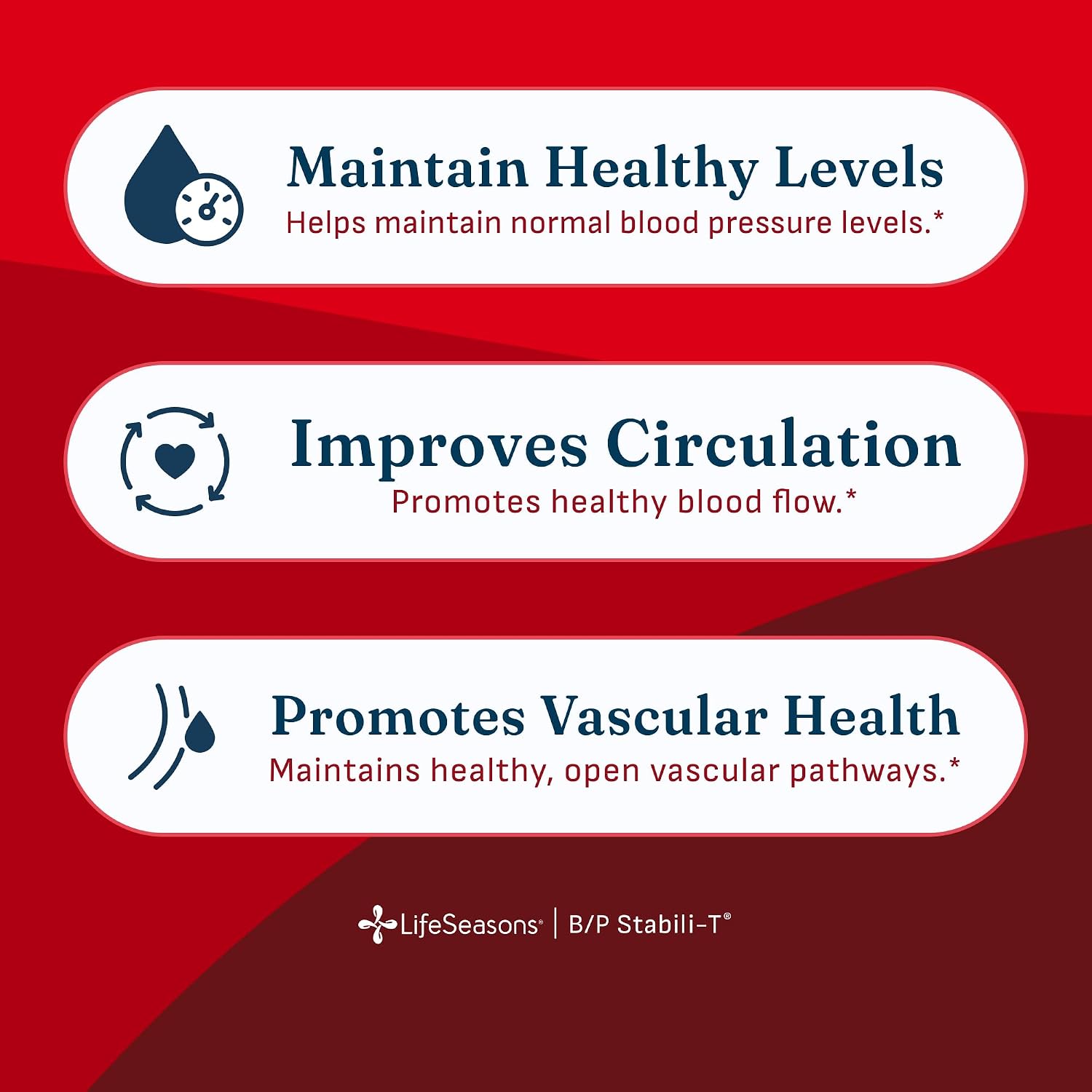 LifeSeasons B/P Stabili-T - Blood Pressure Support Supplement with Ashwagandha, Arjuna & Hawthorn Berry - 120 Capsules - görsel 2