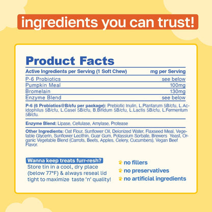 Happy Paws No Poo Chews for Dogs – Coprophagia Deterrent with Probiotics, Pumpkin & Enzymes – Beef Flavour, 200 Count – Image 8
