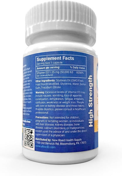 ULTRA-D3 Once-Weekly Vitamin D3 50,000 IU Soft-gels, 50 Count Bottle
