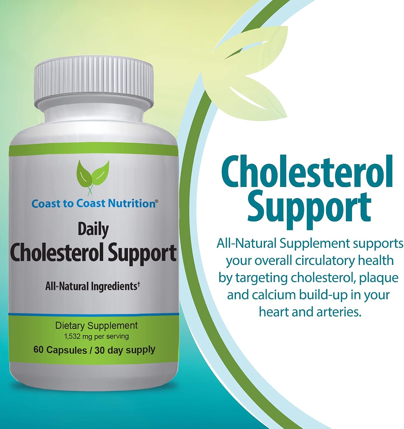 Coast to Coast Nutrition Cholesterol Support Supplement – 60 Capsules - görsel 4