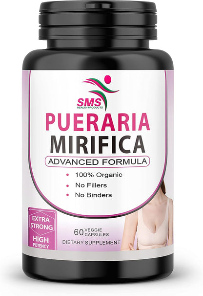 Pueraria Mirifica (Kwao Krua Kao) Supplement Capsules – Pure Root 10:1 Concentrated Extract, Premium Organic, 60 Vegan Capsules