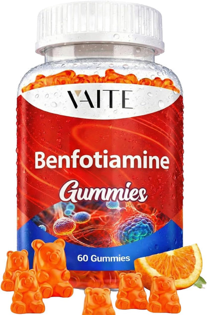 Benfotiamine 320mg Gummies with 45mg L-Leucine Supplement: Essential Vitamin B1 Complex for Men and Women's, Non-GM, Vegan & Gluten Free - Supports Metabolism, Energy & Nervous System Health