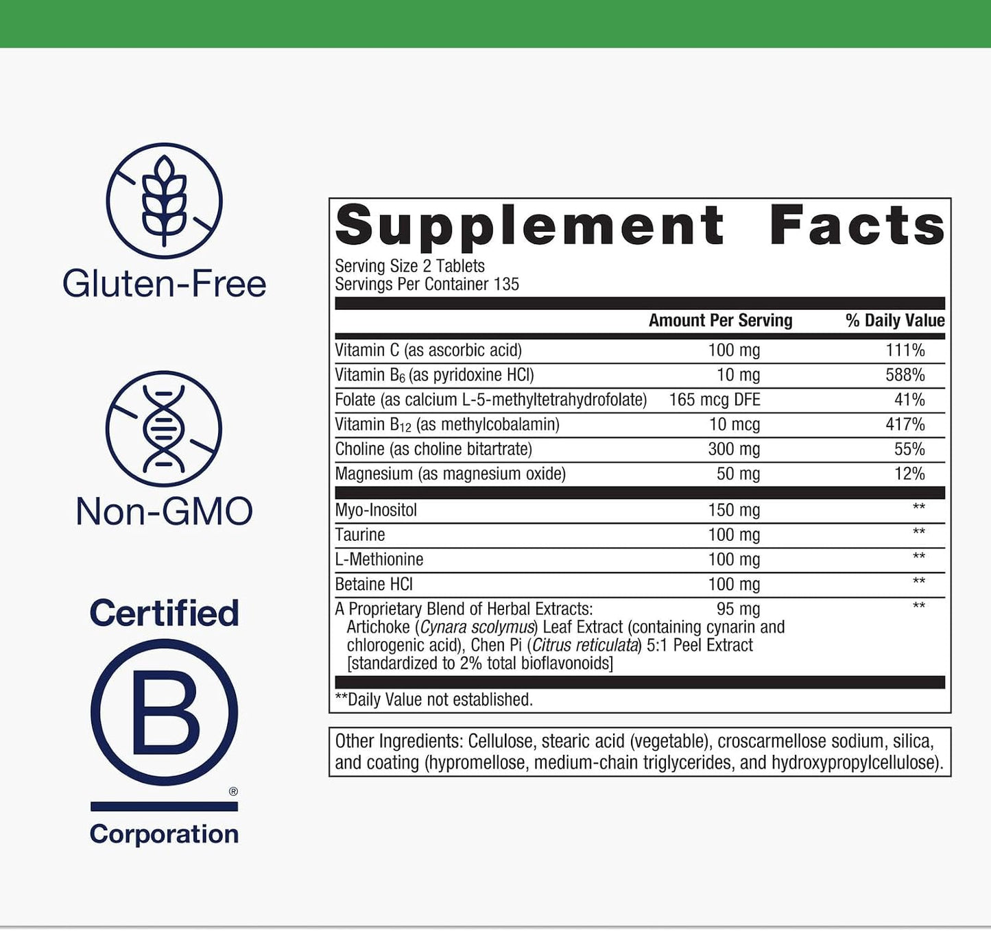 Metagenics Lipo-Gen - Lipotropic Liver & Gallbladder Support Supplement with Vitamin B12, Choline, Inositol & Artichoke Extract - 270 Tablets - görsel 4