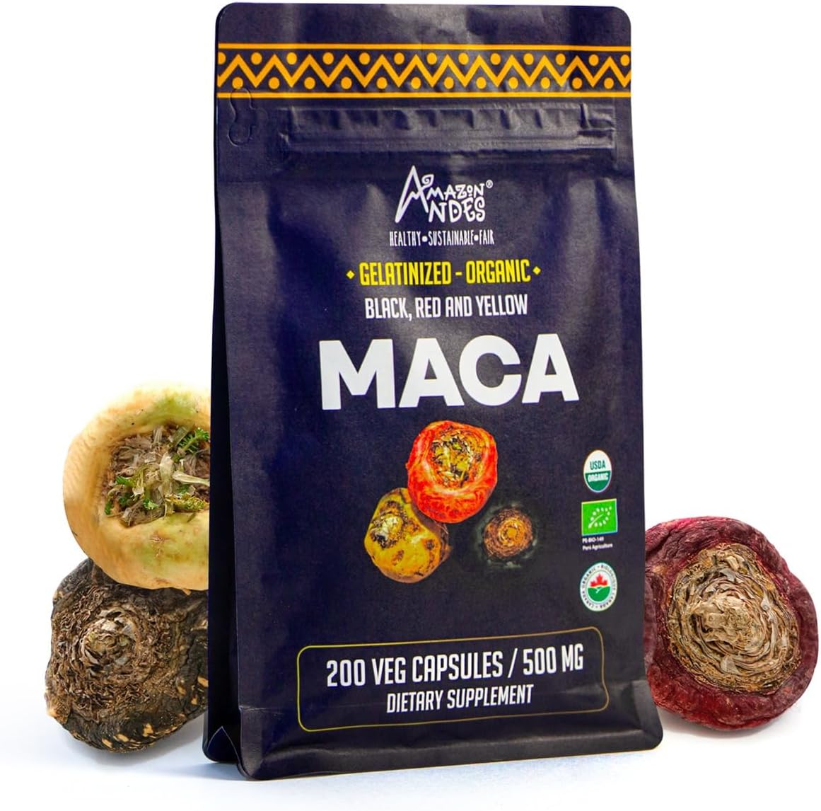 Premium Black, Red & Yellow Maca Capsules – – Sustained Natural Energy: Unlike stimulants that cause spikes and – Image 1