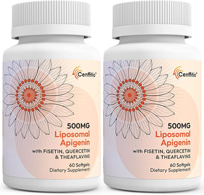 Cenffitio Liposomal Apigenin 500mg - with Fisetin, Quercetin & Theaflavins - 60 Softgels