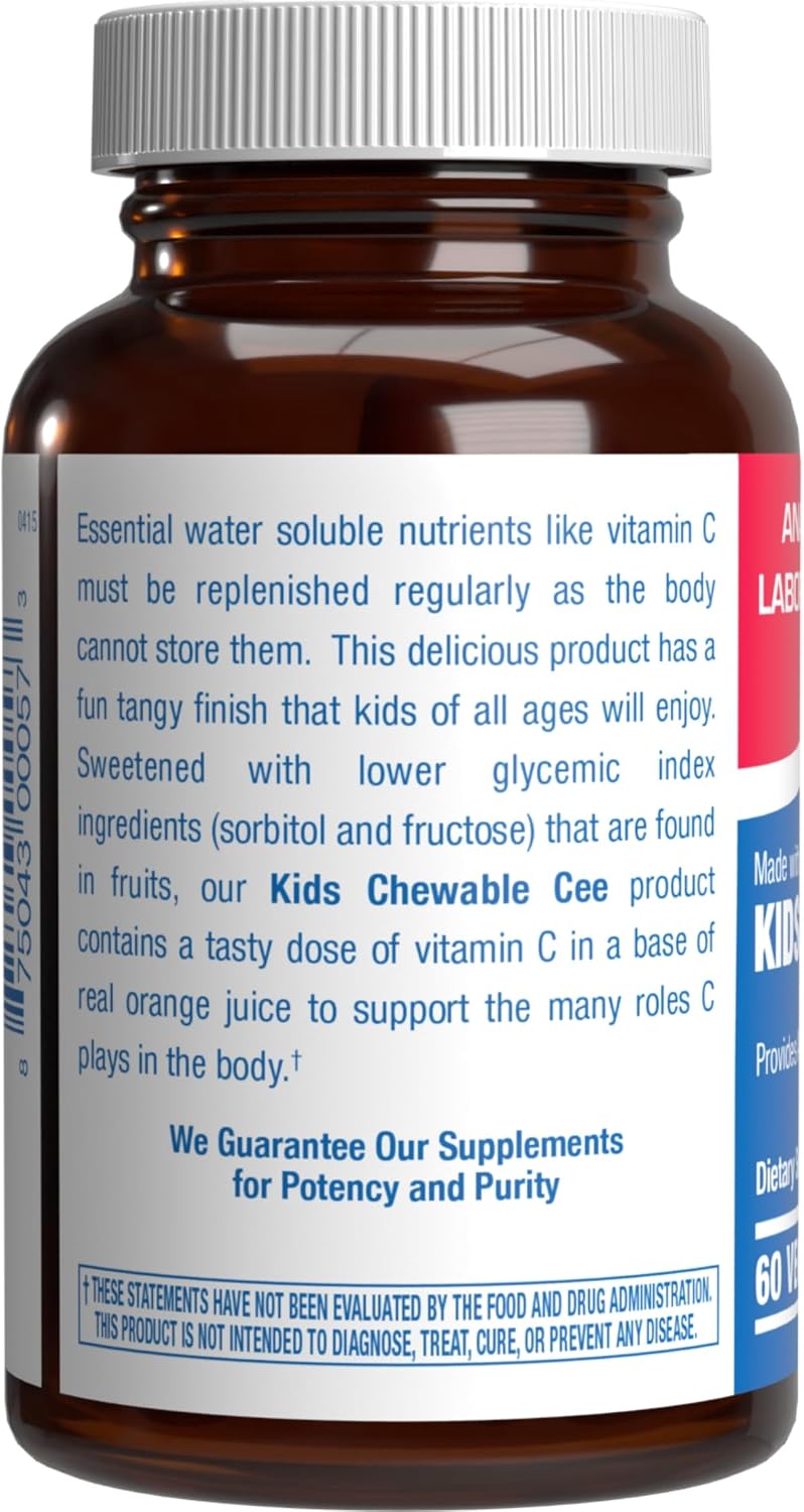 Kids Vitamin C Chewable Tablets - Delicious & Nutritious Chewable Vitamin C for Kids Immune Support and Overall Wellbeing - Made with Real Oranges and No Artificial Flavours or Colors - 60 Servings - görsel 2