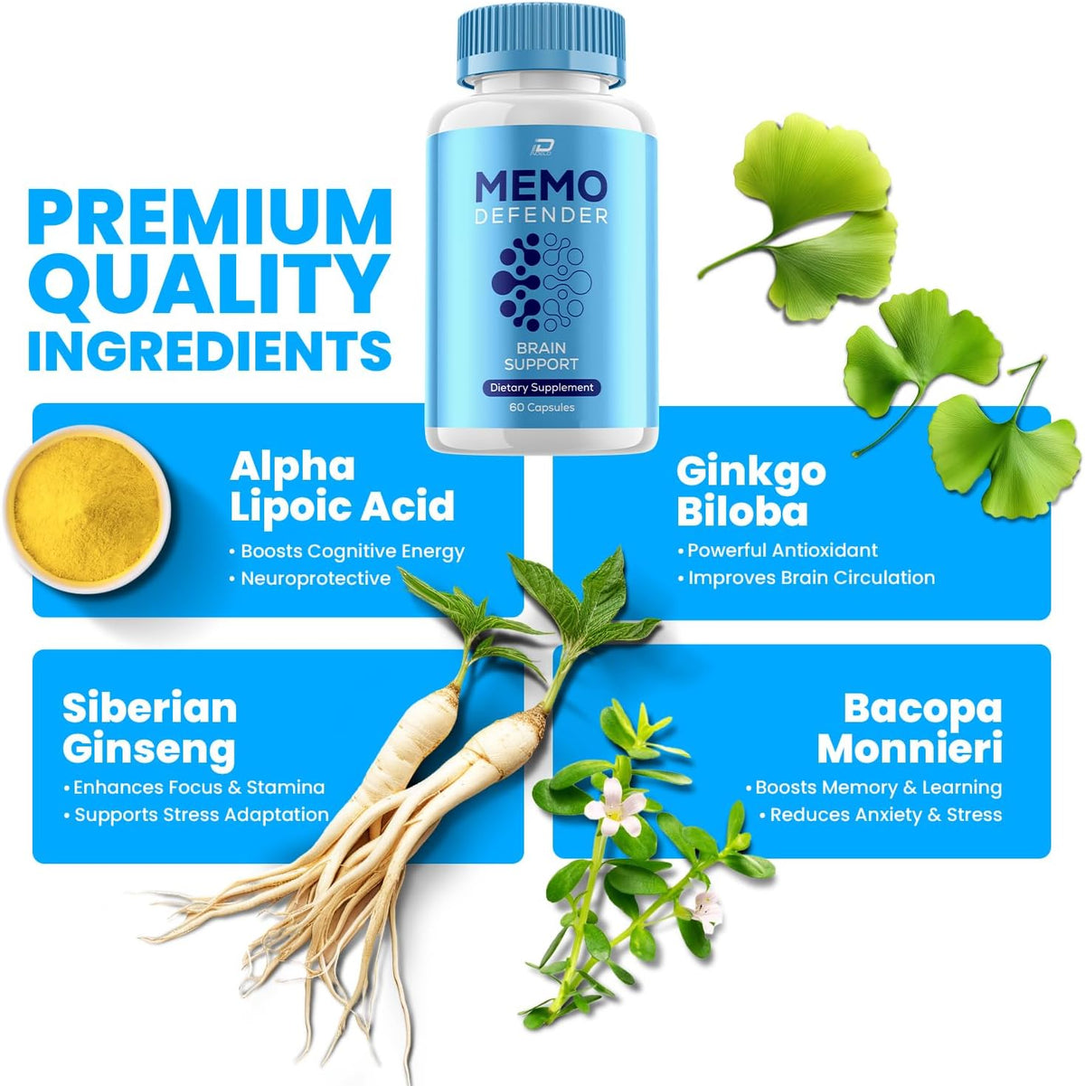 Memo Defender Brain Supplement Capsules – – Anyone: Seeking a natural edge for daily mental tasks. – Image 4