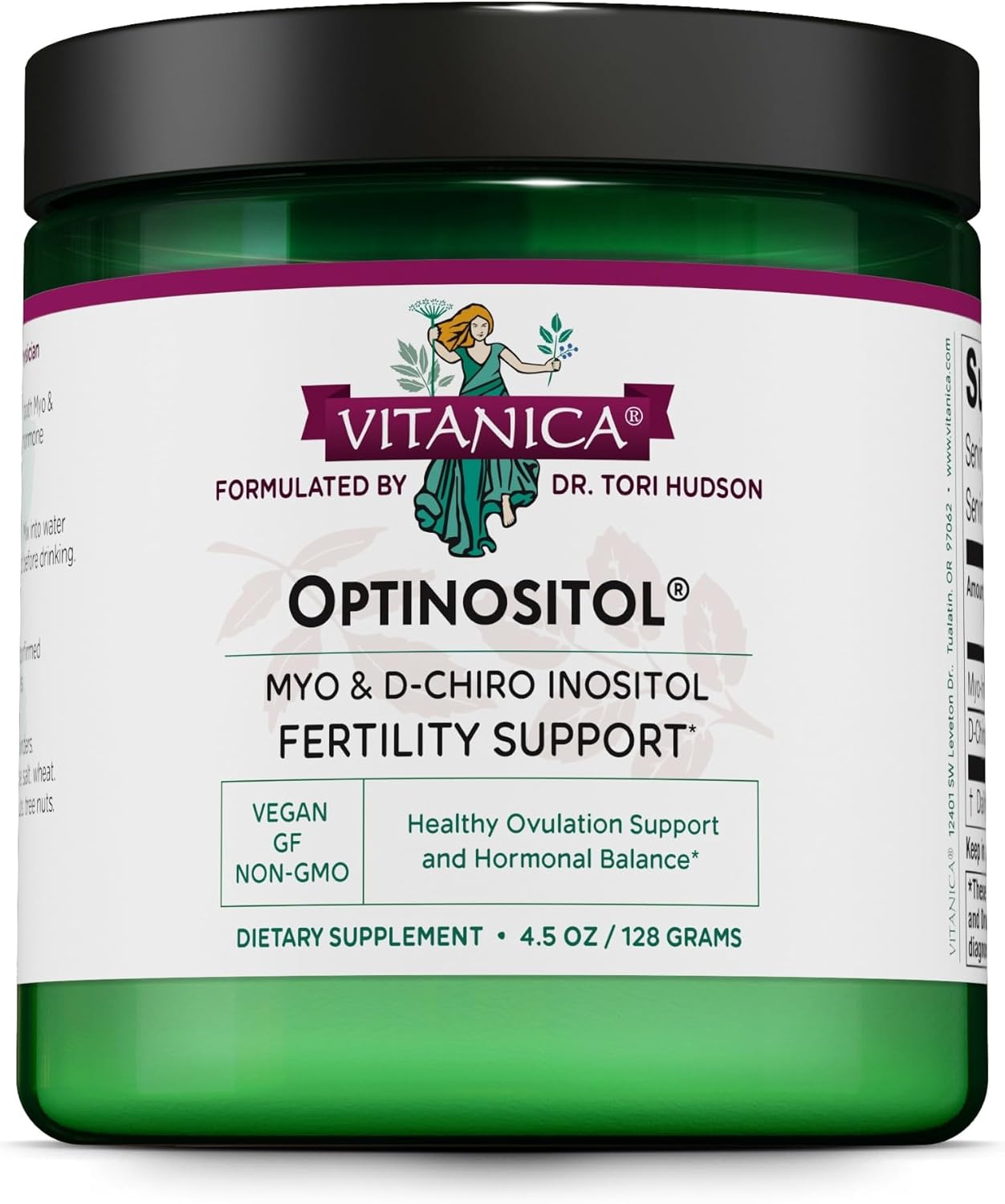Vitanica Optinositol: Myo-Inositol & D-Chiro Inositol Powder, 4100 mg, 125 g (30-Day Supply) - görsel 1
