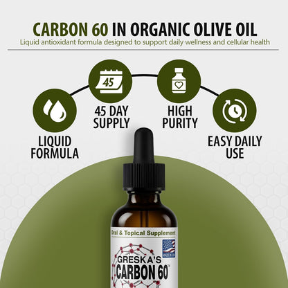 Greska's C60 in Organic Olive Oil - 45 Day – Mental Clarity: By supporting brain health and reducing inflammation, – Image 2