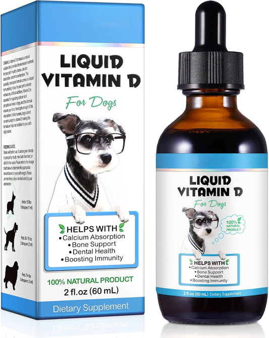 Vitamin D for Dogs, Liquid Vitamin D for – Promotes Calcium Absorption: Vitamin D helps your dog absorb calcium – Image 1