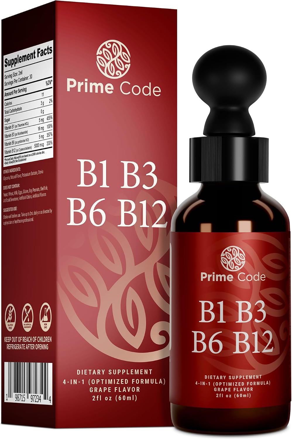 Prime Code Liquid B-Complex Drops with – Liquid dropper format for quick absorption and easy dosing – Image 6