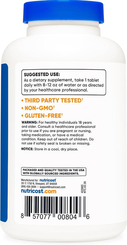 Nutricost Sodium Chloride 1000mg, 240 Tablets - Salt Tablets, Non-GM, Gluten free