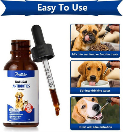 PetriTailor Natural Antibiotics for Dogs - – Skin and coat health: Promotes a glossy coat and healthy skin from – Image 3