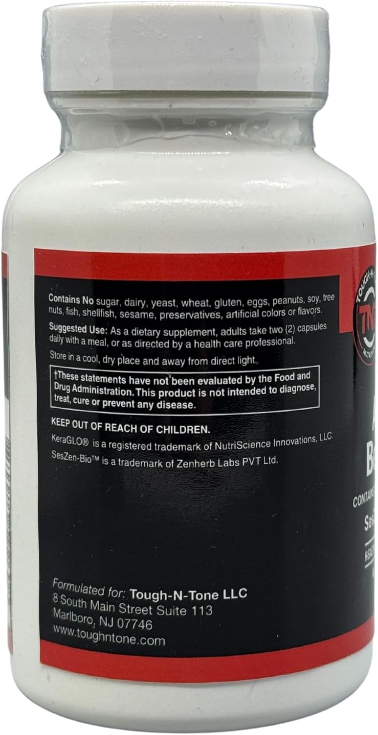 TOUGH-N-TONE Advanced Beauty Care – Vegan Biotin with SesZen-Bio®, KeraGLO® Keratin, Fo-Ti & Hyaluronic Acid – Hair, Skin & – Image 2