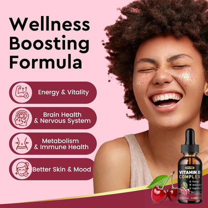 CFILIHTC Vitamin B Complex Liquid Drops - Methylated B12, Biotin, Cherry Flavour – Image 3