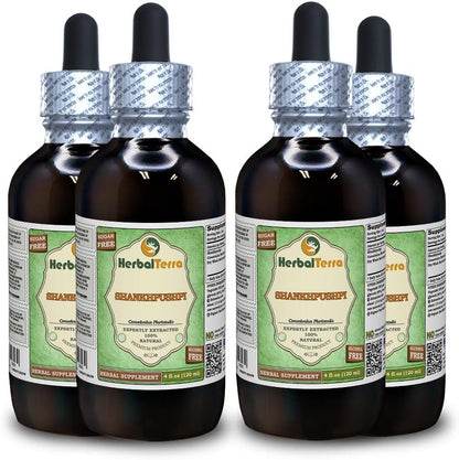 Shankhpushpi (Horseshoe Vitex) Alcohol-Free Liquid Extract, 4 x 120 ml