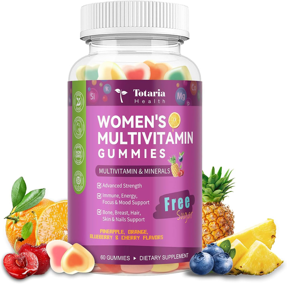 Totaria Sugar-free Women's's Multivitamin – Energy Support: The B-complex and iron may help reduce fatigue by – Image 1