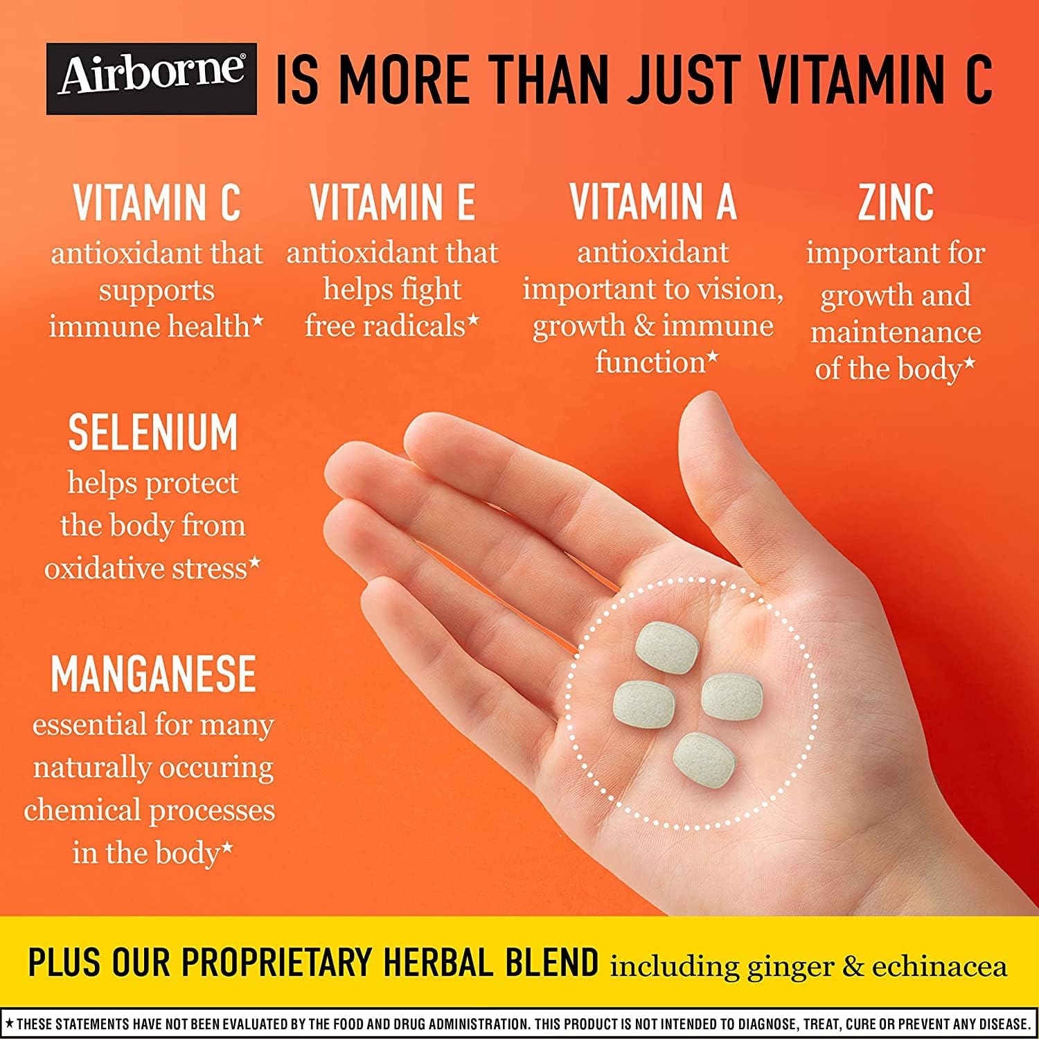 Airborne 1000mg Vitamin C + Zinc Chewable Tablets, Very Berry & Citrus - görsel 4