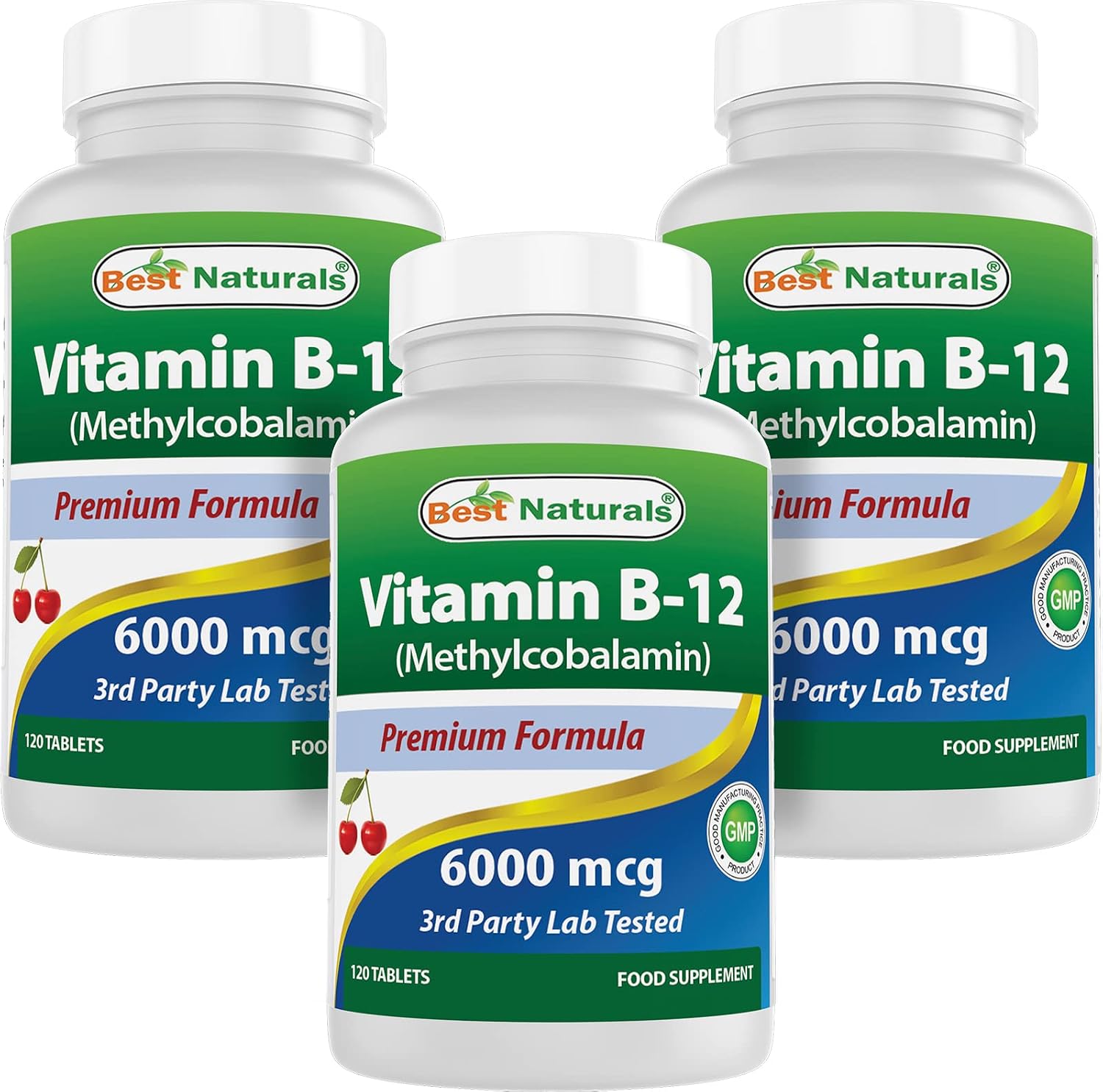 Best Naturals Vitamin B12 Methylcobalamin (Methyl B12), 6000 mcg, 60 Sublingual Tablets (Pack of 2) - görsel 9