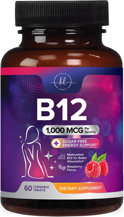 Vitamin B12 1000mcg Chewable Tablets - – Brain health: Linked to better memory and cognitive function, especially – Image 10