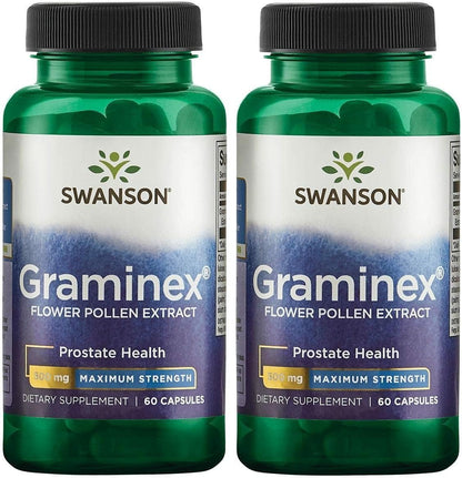 Swanson Graminex Flower Pollen Extract – Supports Prostate, Kidney, Bladder & Urinary Tract Health – Non-GMO – 60 Capsules