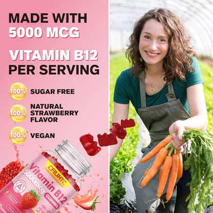 Vitamin B12 Gummies with Methylcobalamin, – Supports mood and cognitive health: Adequate B12 levels are associated – Image 4