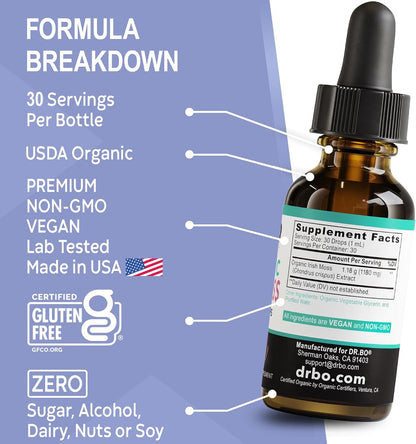Irish Sea Moss Liquid Drops – Organic, Vegan, Non-GM, Extra Strength