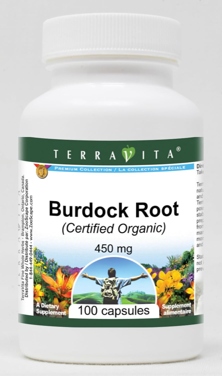 Burdock Root (Certified Organic) – 450 mg, 100 Capsules - görsel 1