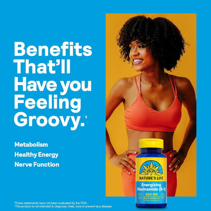 Nature's Life Energising Niacinamide 500mg - No Flush Vitamin B3 Supplement – Image 3