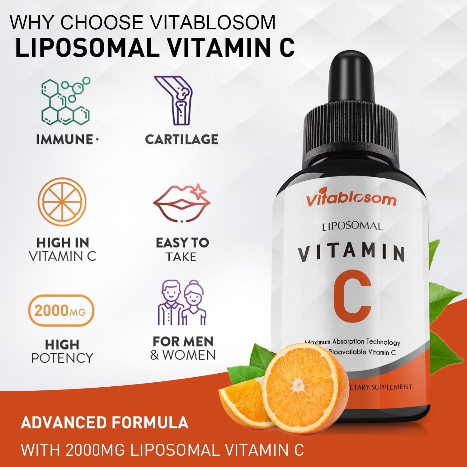Vitablosom Liposomal Vitamin C 2000mg Liquid, 60ml (10 Bottles) - görsel 5